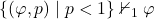 \left\{ \left(\varphi,p\right)\mid p<1\right\} \nvdash_{1}\varphi